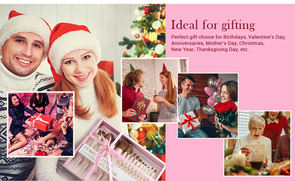 Jessup Makeup Brushes Set with Makeup Sponge, 3/7pcs Double Sided Makeup Brush Foundation Blush Eyeshadow with Gift Box