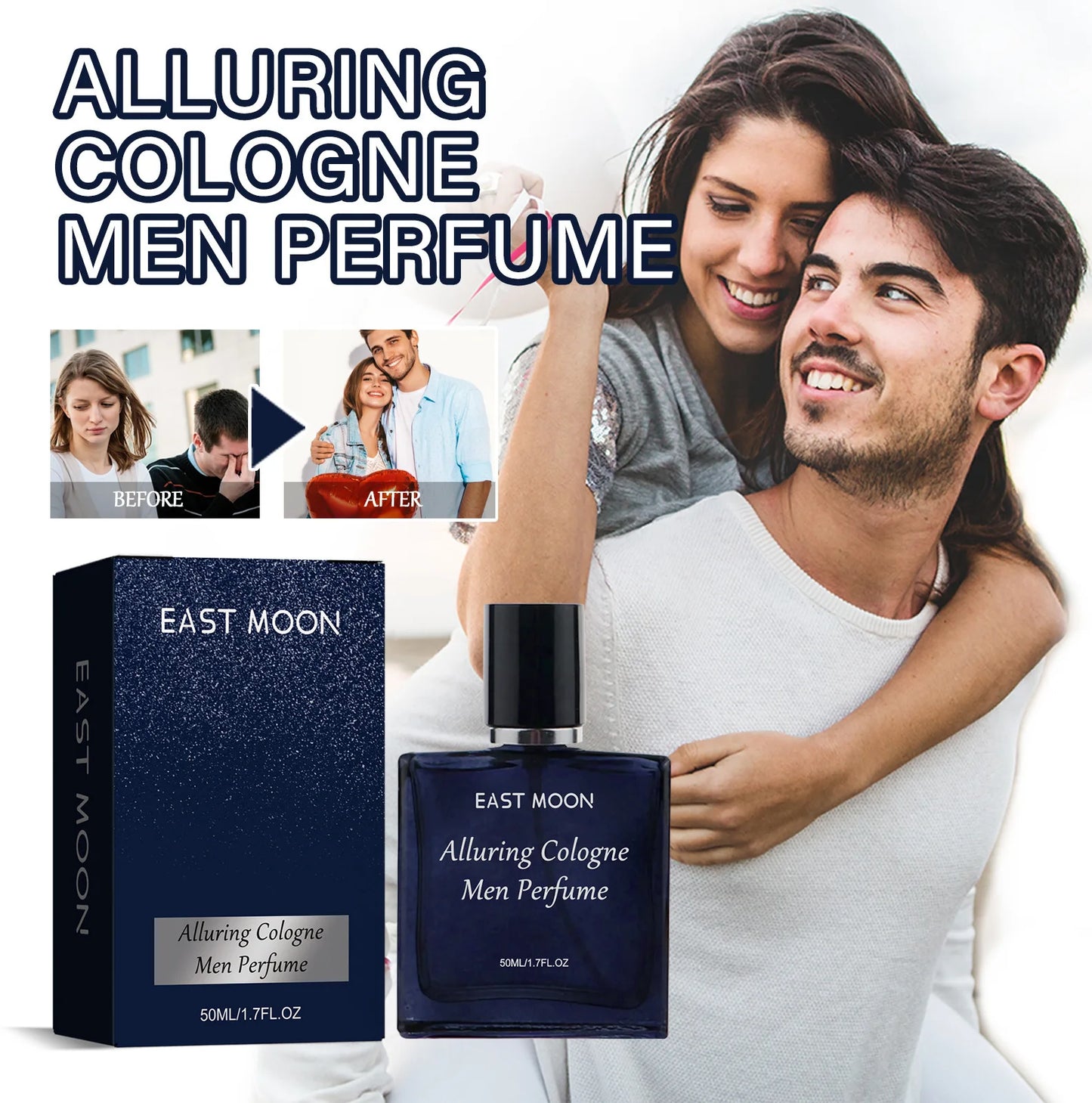 East Moon 50ml Men Cologne Perfume Lasting Charming Gentleman Body Fresh Fragrance Dating Atmosphere Flirting Pheromone Perfume