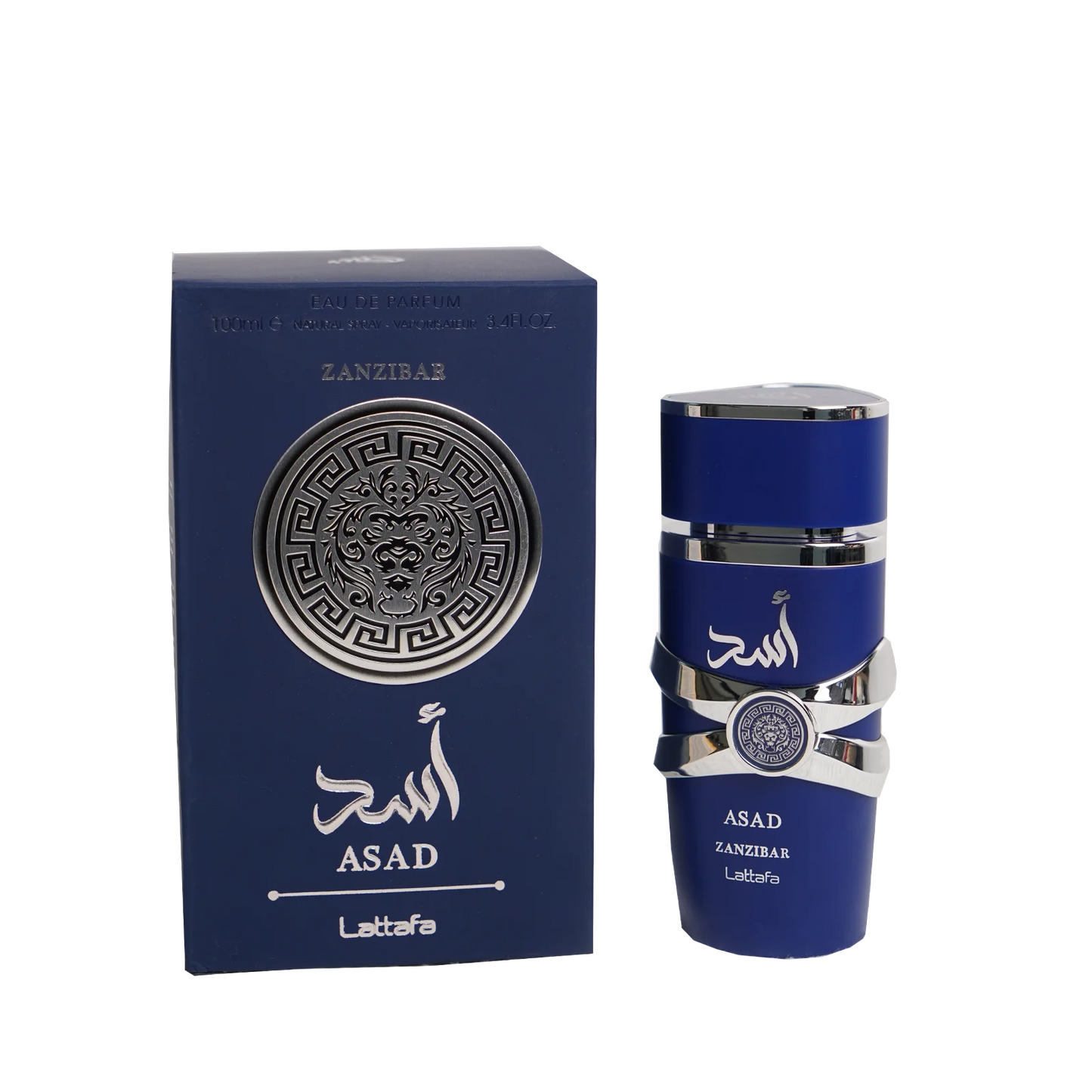 Lattafa Asad Zanzibar Blue Edition For Men Eau de Parfum Spray 3.4 Ounce Spicy Fragrance Warm Note Of Premium Luxury Fragrance