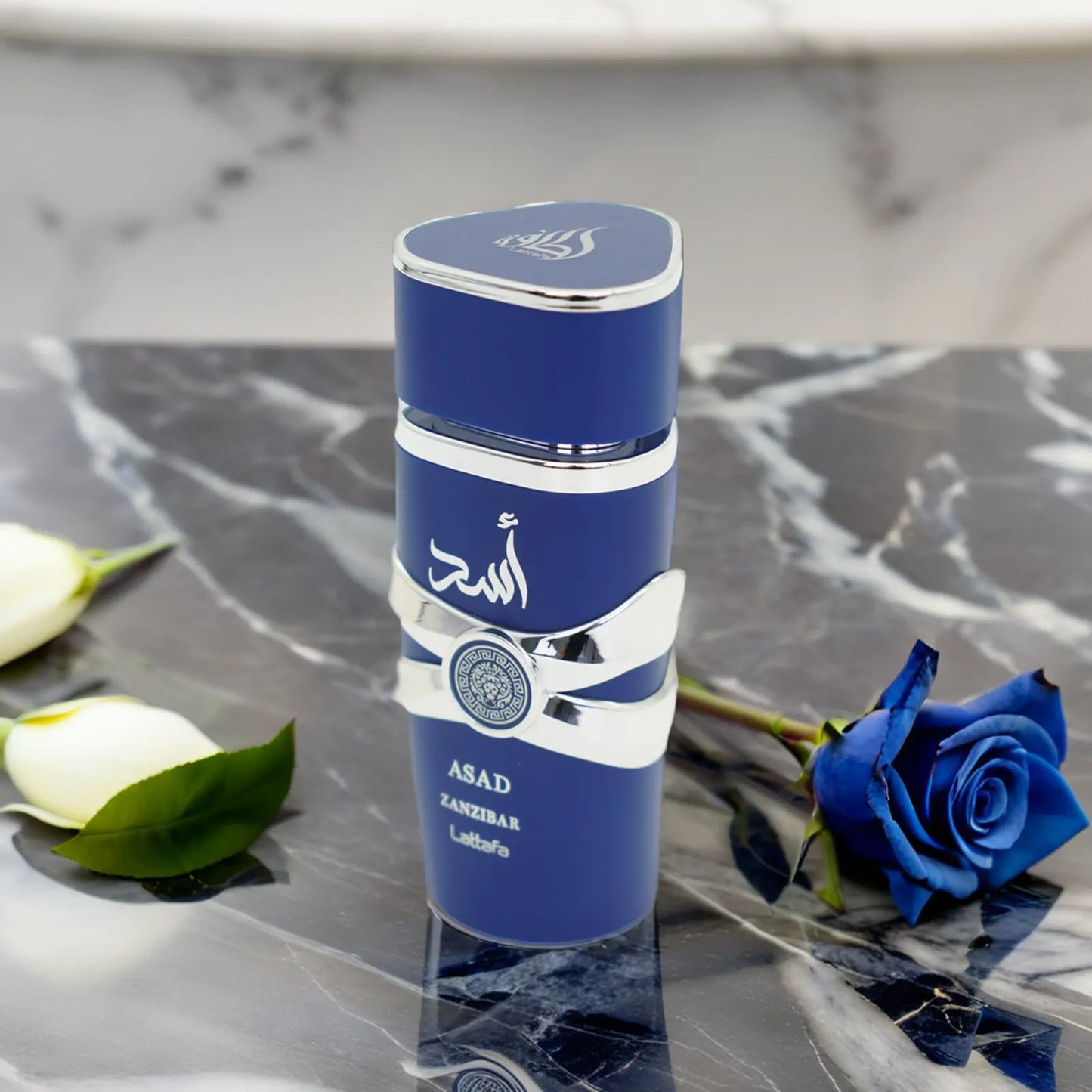 Lattafa Asad Zanzibar Blue Edition For Men Eau de Parfum Spray 3.4 Ounce Spicy Fragrance Warm Note Of Premium Luxury Fragrance