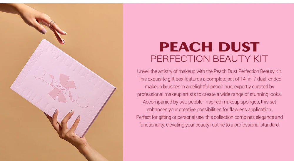 Jessup Makeup Brushes Set with Makeup Sponge, 3/7pcs Double Sided Makeup Brush Foundation Blush Eyeshadow with Gift Box