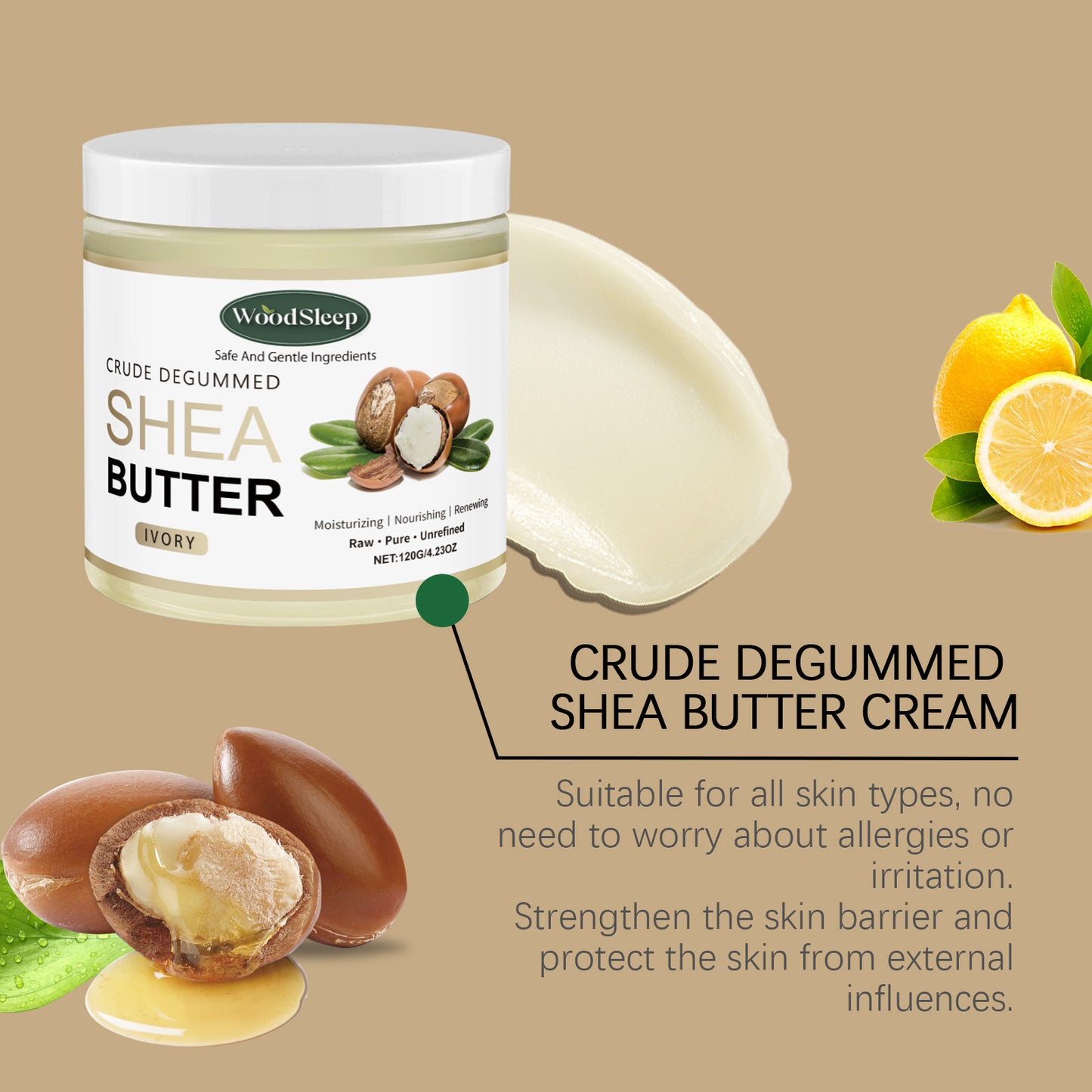 Shea Butter Moisturizer Body Cream Soothe Dry Skin Deep Hydration Fade Fine Lines Increase Elasticity Repair Barrier Body Lotion
