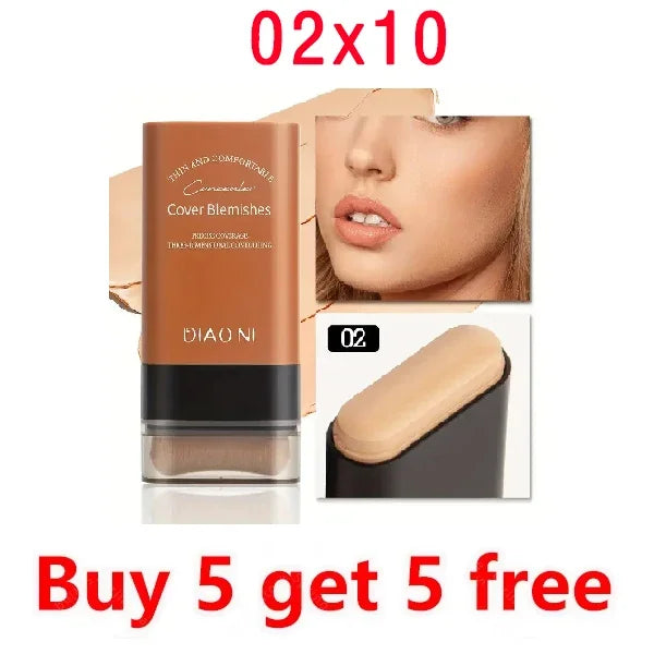 Eraser Foundation Stick,Velvet Moist Light Concealer Liquid Foundation Long-lasting Flawless Makeup Face Beauty Makeup Cosmetics