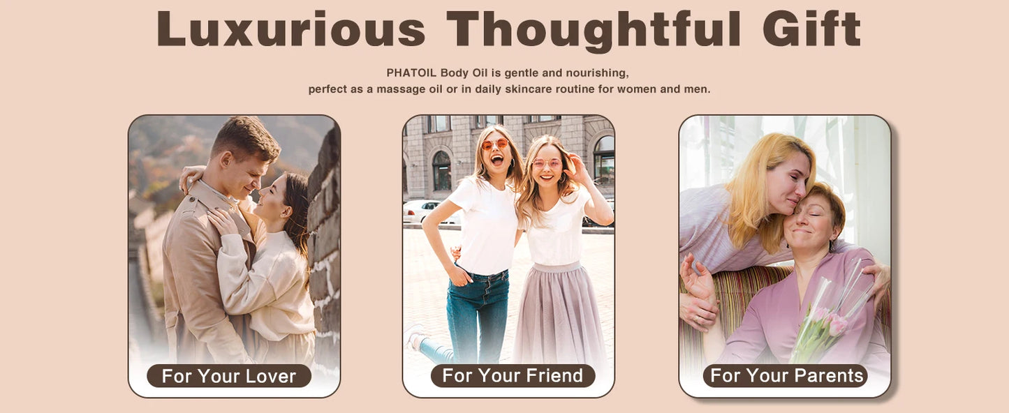 PHATOIL 260ML Vanilla Body Oil For Moisturizing & Soothes Skin Massage Oil Suitable For All Skin Types Long-Lasting Fragrance