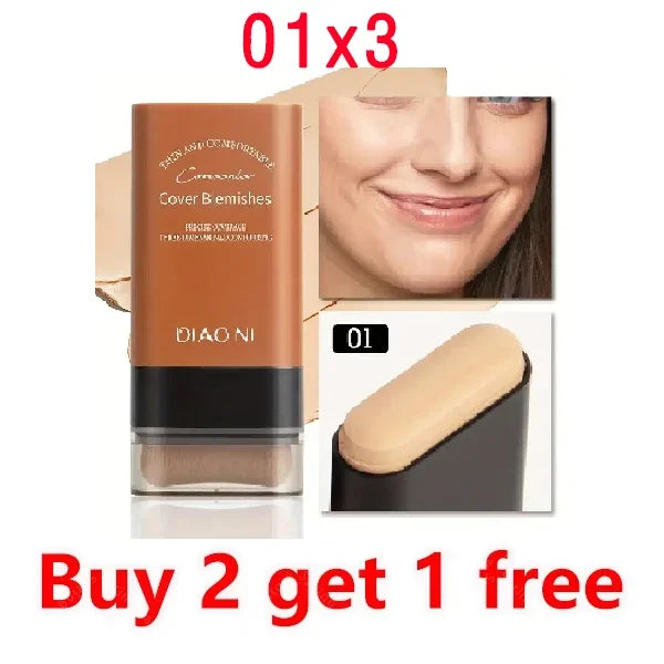 Eraser Foundation Stick,Velvet Moist Light Concealer Liquid Foundation Long-lasting Flawless Makeup Face Beauty Makeup Cosmetics