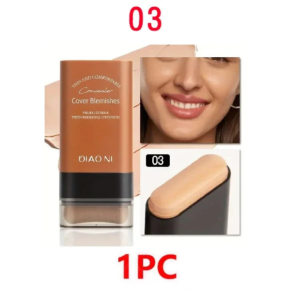 Eraser Foundation Stick,Velvet Moist Light Concealer Liquid Foundation Long-lasting Flawless Makeup Face Beauty Makeup Cosmetics