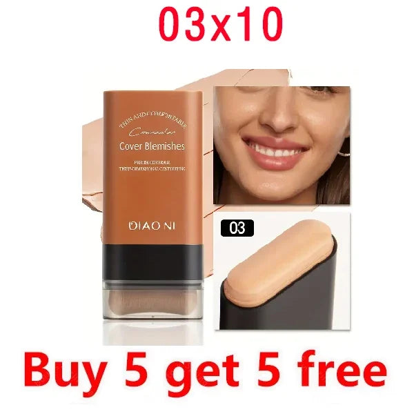 Eraser Foundation Stick,Velvet Moist Light Concealer Liquid Foundation Long-lasting Flawless Makeup Face Beauty Makeup Cosmetics