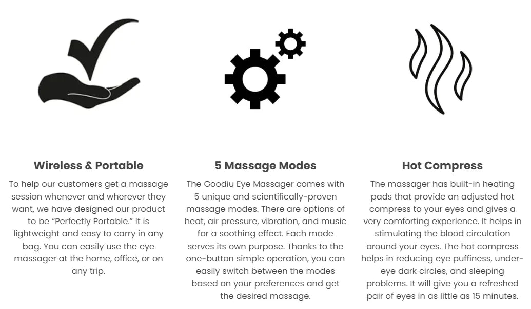 SALE_Smart Eye Massager for Migraines with Bluetooth Music, Eye Care Device, Smart Eye Mask, Eye Relax, Gifts for Mom/Women/Men