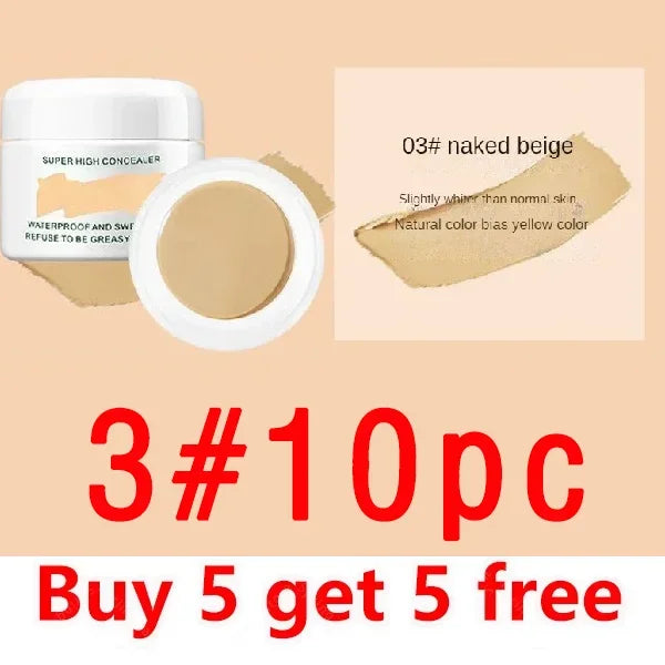 Waterproof Full Coverage Concealer for Tattoos Scars Acne Marks Dark Circles Natural Finish Foundation for All Skin Tones