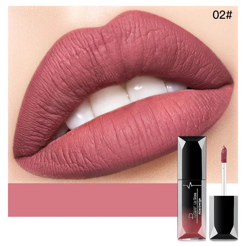 21-Color Beauty Lip Gloss Matte Mist Lip Glaze Waterproof Long lasting Cosmetics Lip Tint Paste Not-fade Liquid Lipstick.