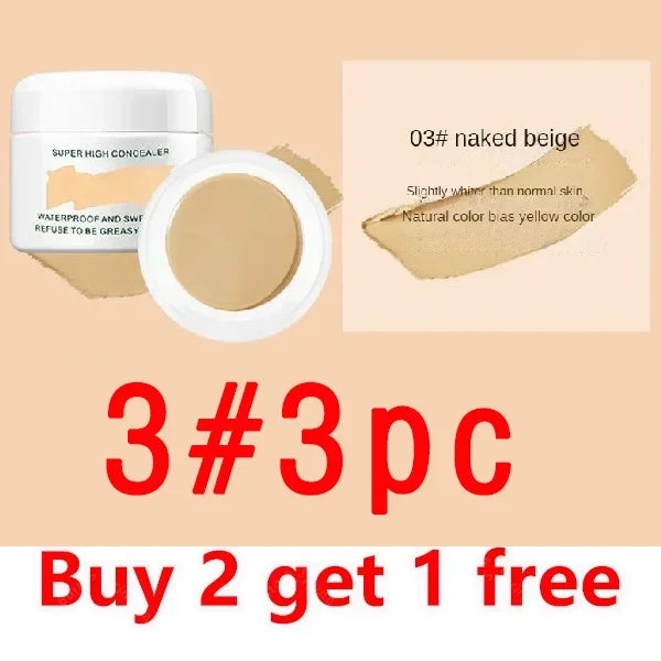 Waterproof Full Coverage Concealer for Tattoos Scars Acne Marks Dark Circles Natural Finish Foundation for All Skin Tones
