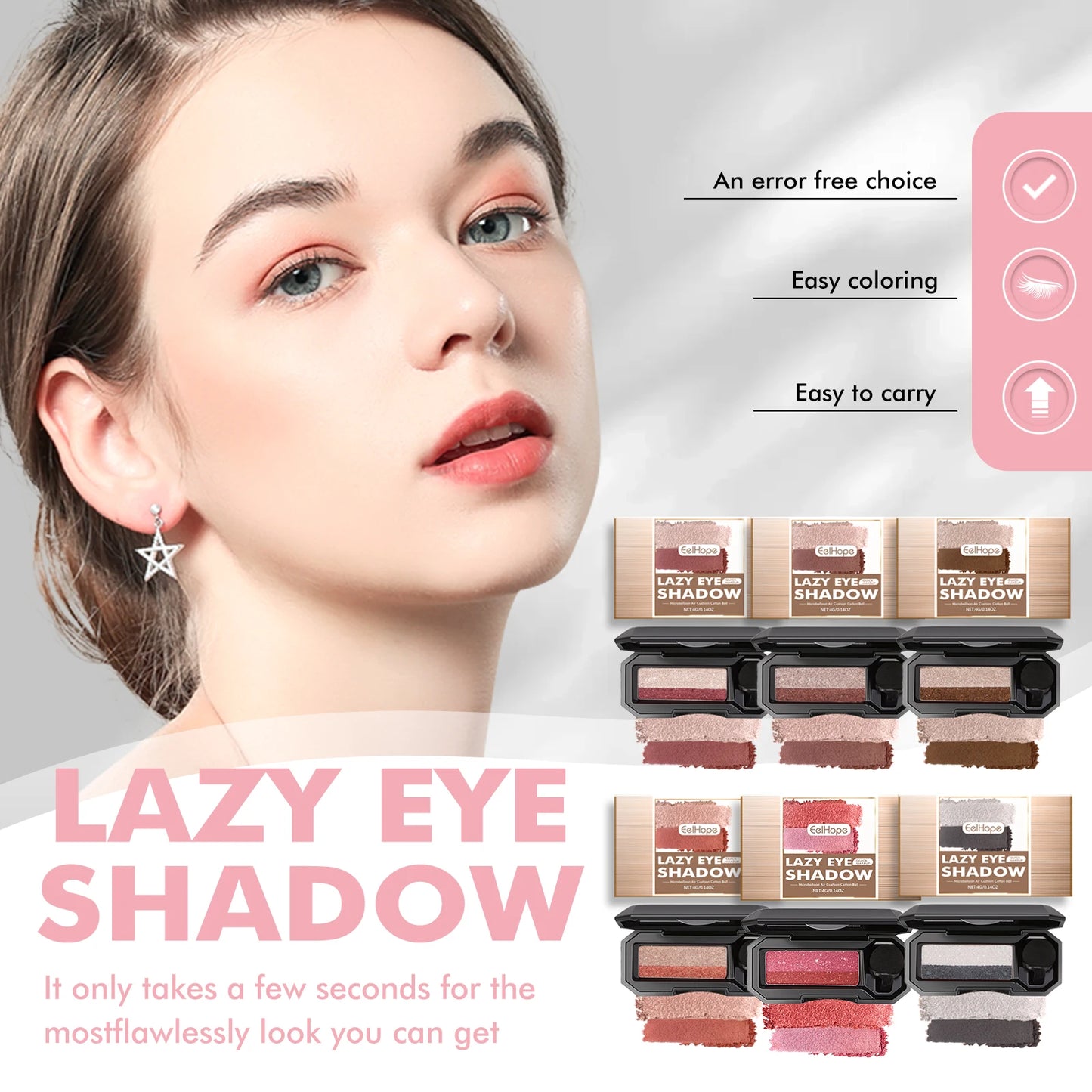 Two-color eyeshadow tray Matte makeup products Women's cosmetics Korea new beauty health lasting eyeshadow tray
