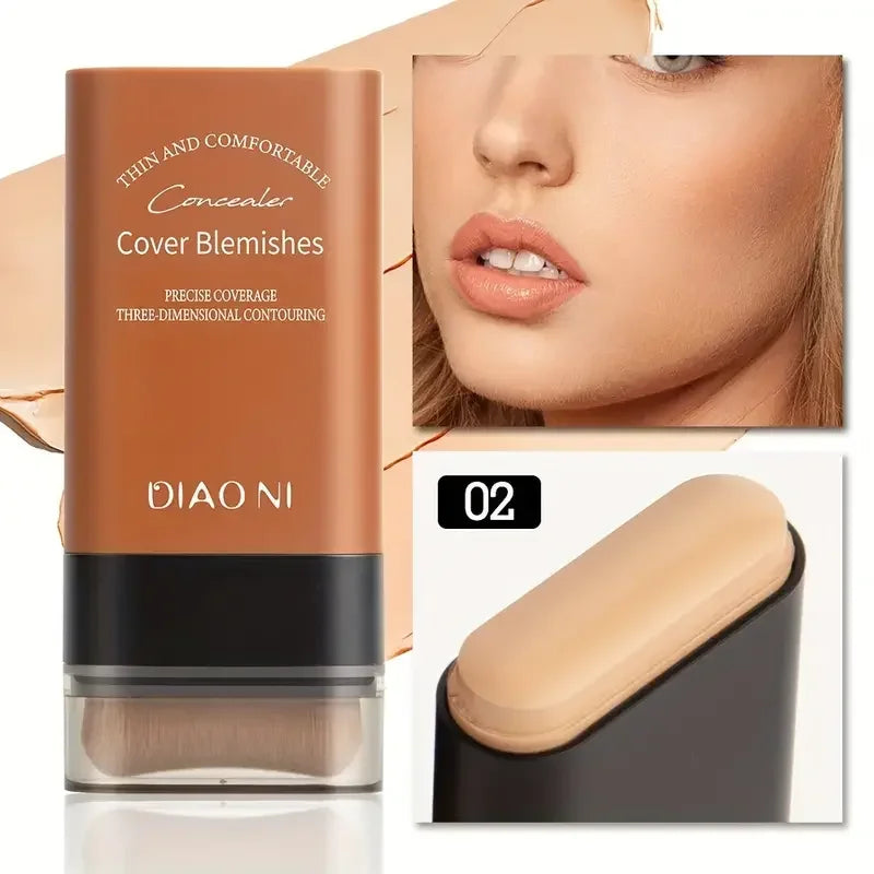 Eraser Foundation Stick,Velvet Moist Light Concealer Liquid Foundation Long-lasting Flawless Makeup Face Beauty Makeup Cosmetics
