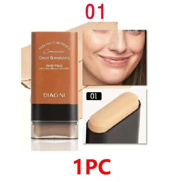 Eraser Foundation Stick,Velvet Moist Light Concealer Liquid Foundation Long-lasting Flawless Makeup Face Beauty Makeup Cosmetics