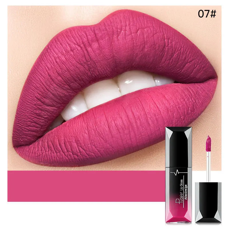 21-Color Beauty Lip Gloss Matte Mist Lip Glaze Waterproof Long lasting Cosmetics Lip Tint Paste Not-fade Liquid Lipstick.