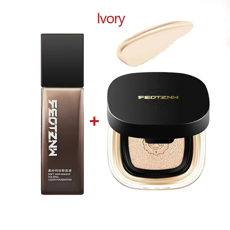 New Feotznw Soft Yarn Makeup Holding Liquid Foundation Matte Concealer Waterproof Moisturizing Air Cushion Facial Cosmetics