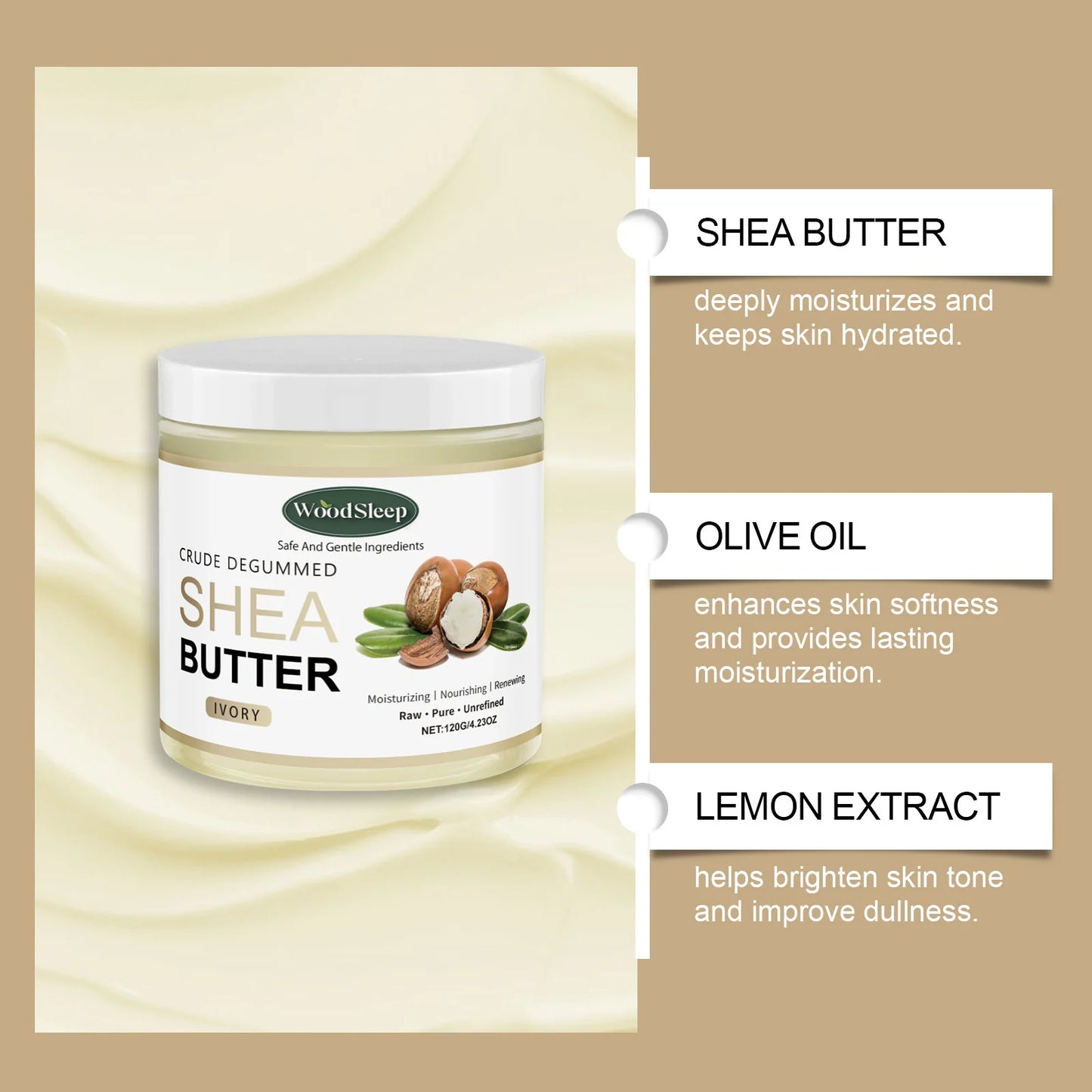 Shea Butter Moisturizer Body Cream Soothe Dry Skin Deep Hydration Fade Fine Lines Increase Elasticity Repair Barrier Body Lotion