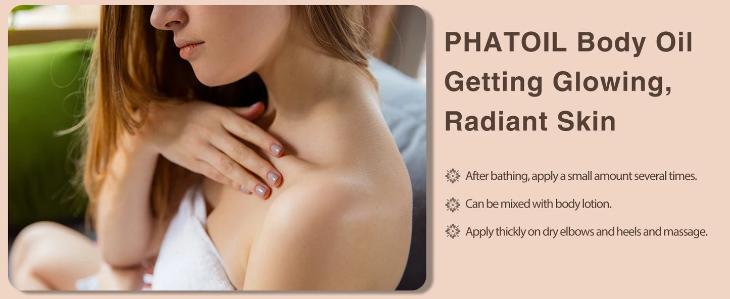 PHATOIL 260ML Vanilla Body Oil For Moisturizing & Soothes Skin Massage Oil Suitable For All Skin Types Long-Lasting Fragrance