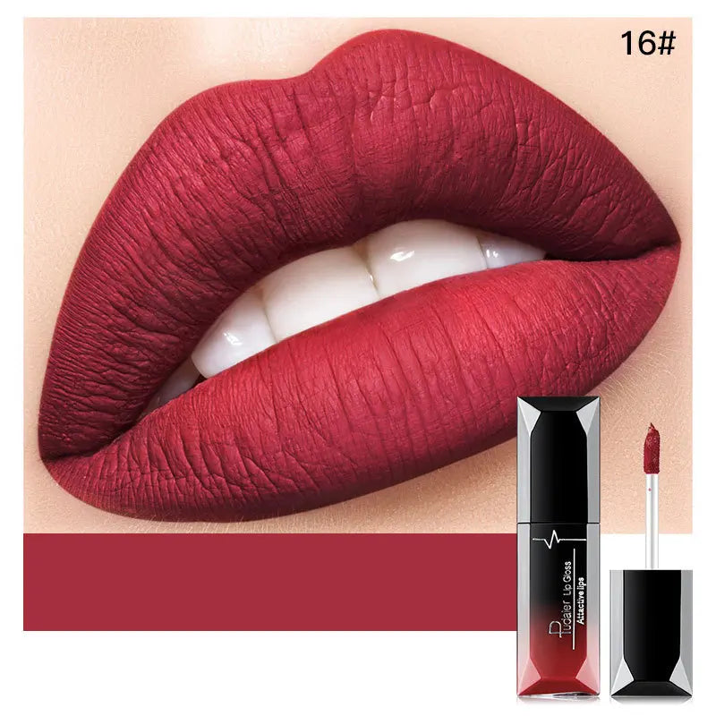 21-Color Beauty Lip Gloss Matte Mist Lip Glaze Waterproof Long lasting Cosmetics Lip Tint Paste Not-fade Liquid Lipstick.