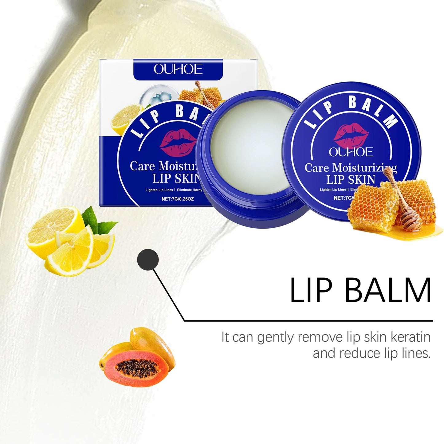 OUHOE Lip Balm - Long - term Hydration, Anti - dryness, Lighten Lip Color, Easy to Apply, Exfoliate Gently