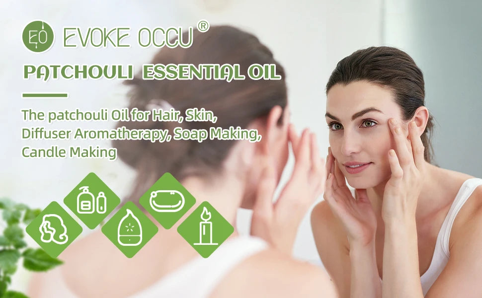 EVOKE OCCU Patchouli Essential Oils, 118ML/4 Fl.Oz. Premium Plant Oil for Diffuser, Massage, Fragrance DIY, Candle Soap Making,
