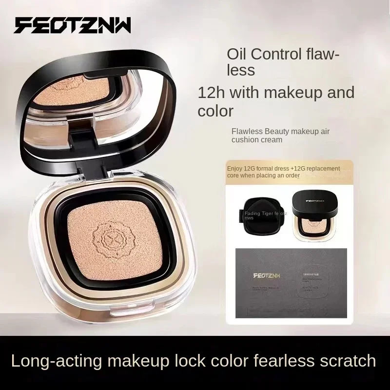 New Feotznw Soft Yarn Makeup Holding Liquid Foundation Matte Concealer Waterproof Moisturizing Air Cushion Facial Cosmetics