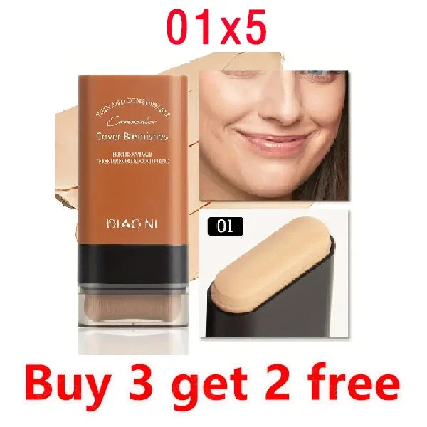 Eraser Foundation Stick,Velvet Moist Light Concealer Liquid Foundation Long-lasting Flawless Makeup Face Beauty Makeup Cosmetics