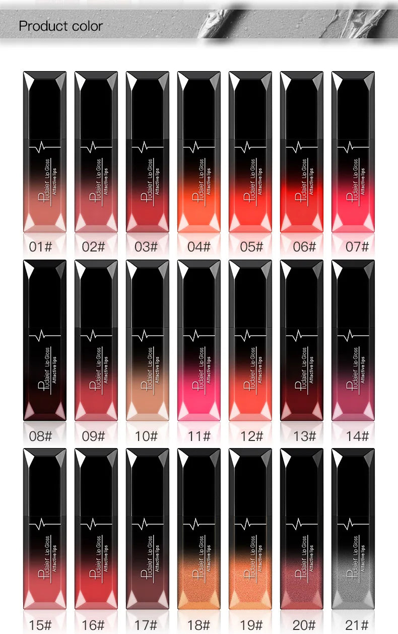21-Color Beauty Lip Gloss Matte Mist Lip Glaze Waterproof Long lasting Cosmetics Lip Tint Paste Not-fade Liquid Lipstick.