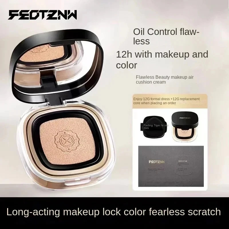 New Feotznw Soft Yarn Makeup Holding Liquid Foundation Matte Concealer Waterproof Moisturizing Air Cushion Facial Cosmetics