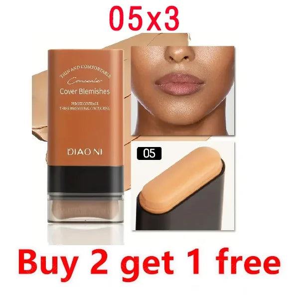 Eraser Foundation Stick,Velvet Moist Light Concealer Liquid Foundation Long-lasting Flawless Makeup Face Beauty Makeup Cosmetics