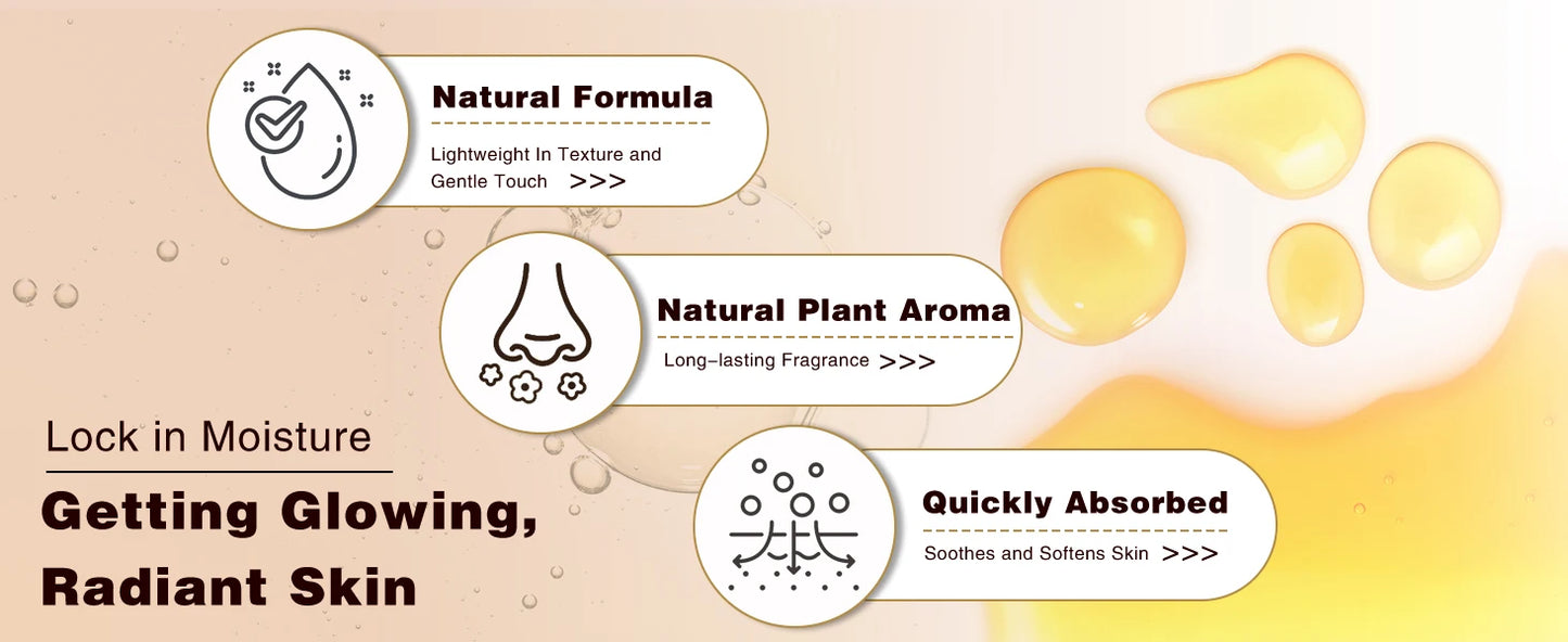 PHATOIL 260ML Vanilla Body Oil For Moisturizing & Soothes Skin Massage Oil Suitable For All Skin Types Long-Lasting Fragrance