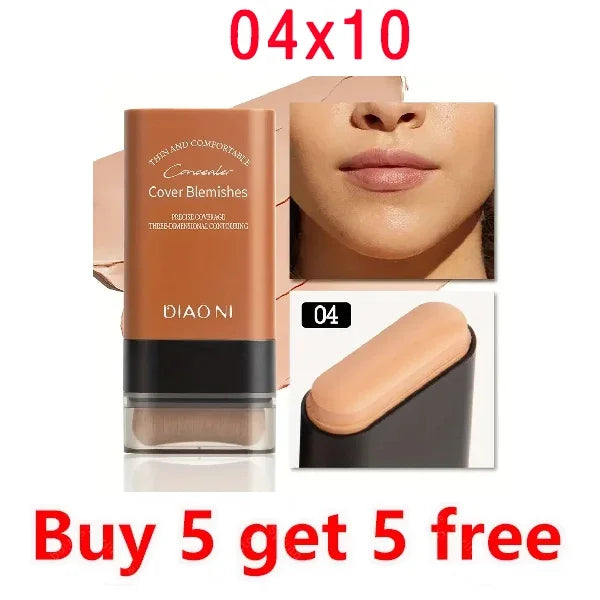 Eraser Foundation Stick,Velvet Moist Light Concealer Liquid Foundation Long-lasting Flawless Makeup Face Beauty Makeup Cosmetics