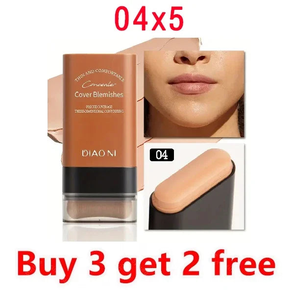 Eraser Foundation Stick,Velvet Moist Light Concealer Liquid Foundation Long-lasting Flawless Makeup Face Beauty Makeup Cosmetics