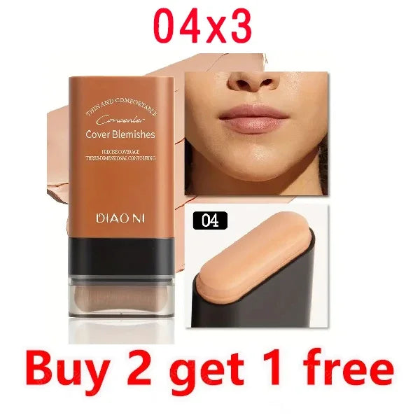 Eraser Foundation Stick,Velvet Moist Light Concealer Liquid Foundation Long-lasting Flawless Makeup Face Beauty Makeup Cosmetics