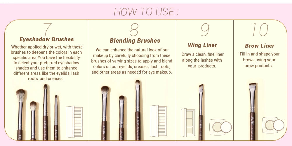 Jessup Makeup Brushes set 15pcs Brown Make up Brushes Vegan Foundation Blender Concealer Powder Eyeshadow Highlighter Brush,T498