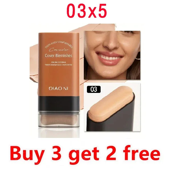 Eraser Foundation Stick,Velvet Moist Light Concealer Liquid Foundation Long-lasting Flawless Makeup Face Beauty Makeup Cosmetics