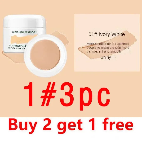 Waterproof Full Coverage Concealer for Tattoos Scars Acne Marks Dark Circles Natural Finish Foundation for All Skin Tones