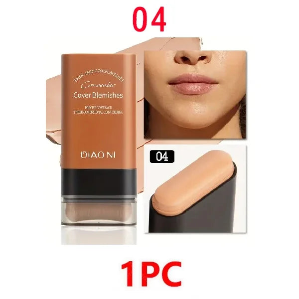 Eraser Foundation Stick,Velvet Moist Light Concealer Liquid Foundation Long-lasting Flawless Makeup Face Beauty Makeup Cosmetics