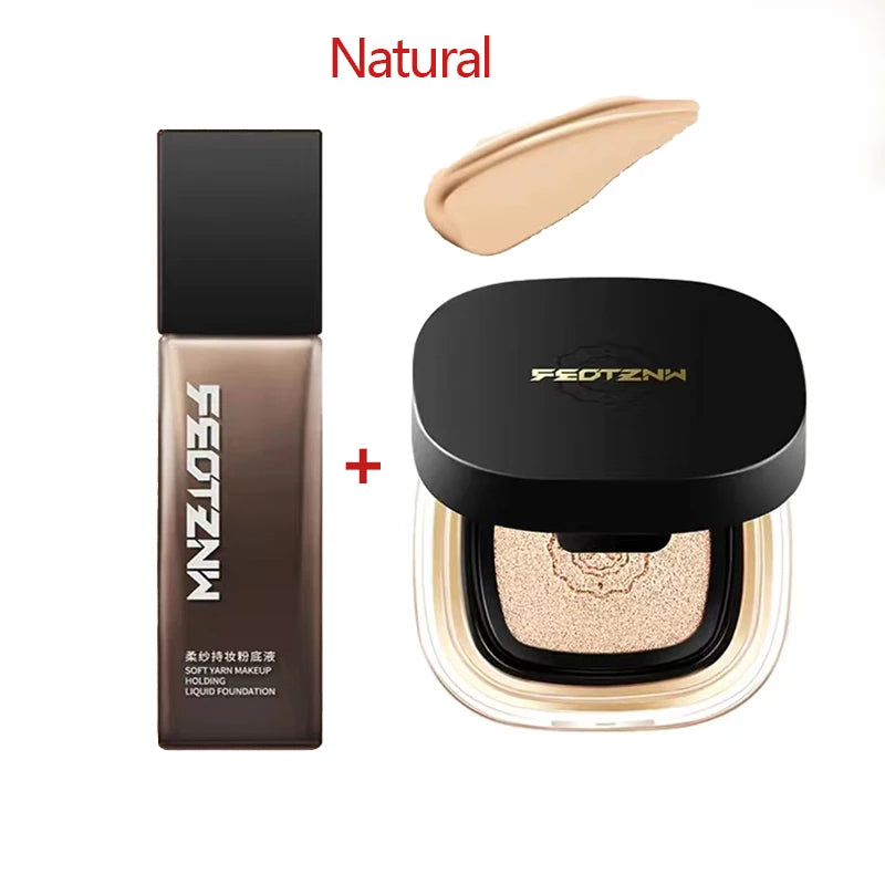 New Feotznw Soft Yarn Makeup Holding Liquid Foundation Matte Concealer Waterproof Moisturizing Air Cushion Facial Cosmetics