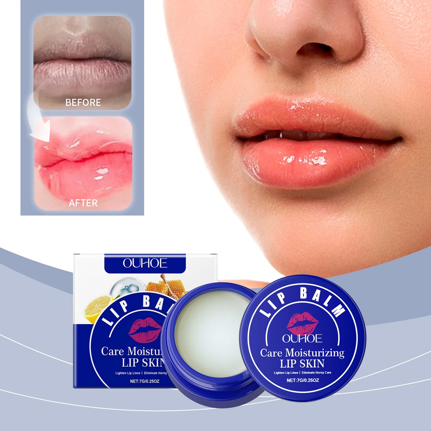 OUHOE Lip Balm - Long - term Hydration, Anti - dryness, Lighten Lip Color, Easy to Apply, Exfoliate Gently