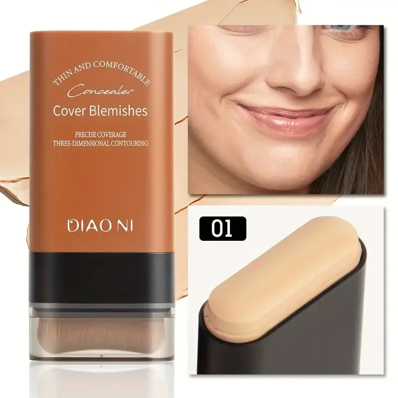 Eraser Foundation Stick,Velvet Moist Light Concealer Liquid Foundation Long-lasting Flawless Makeup Face Beauty Makeup Cosmetics