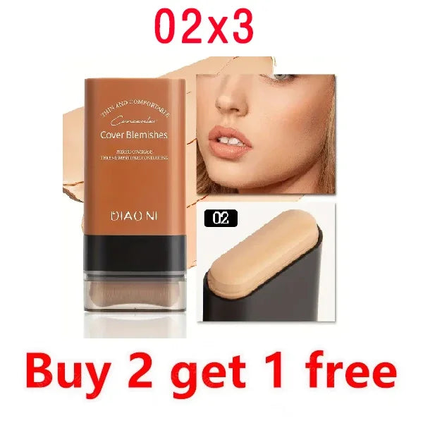 Eraser Foundation Stick,Velvet Moist Light Concealer Liquid Foundation Long-lasting Flawless Makeup Face Beauty Makeup Cosmetics