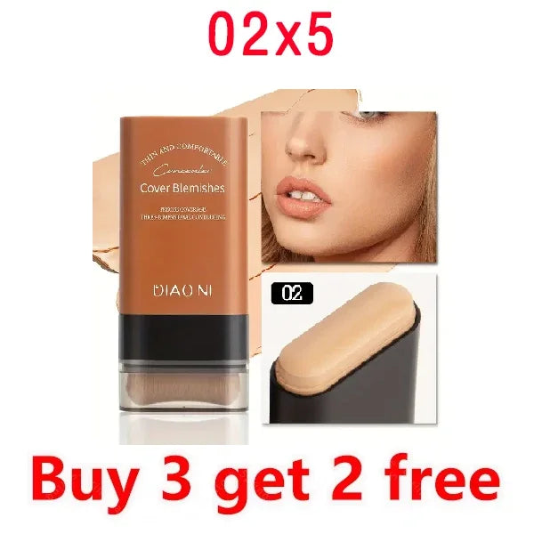 Eraser Foundation Stick,Velvet Moist Light Concealer Liquid Foundation Long-lasting Flawless Makeup Face Beauty Makeup Cosmetics