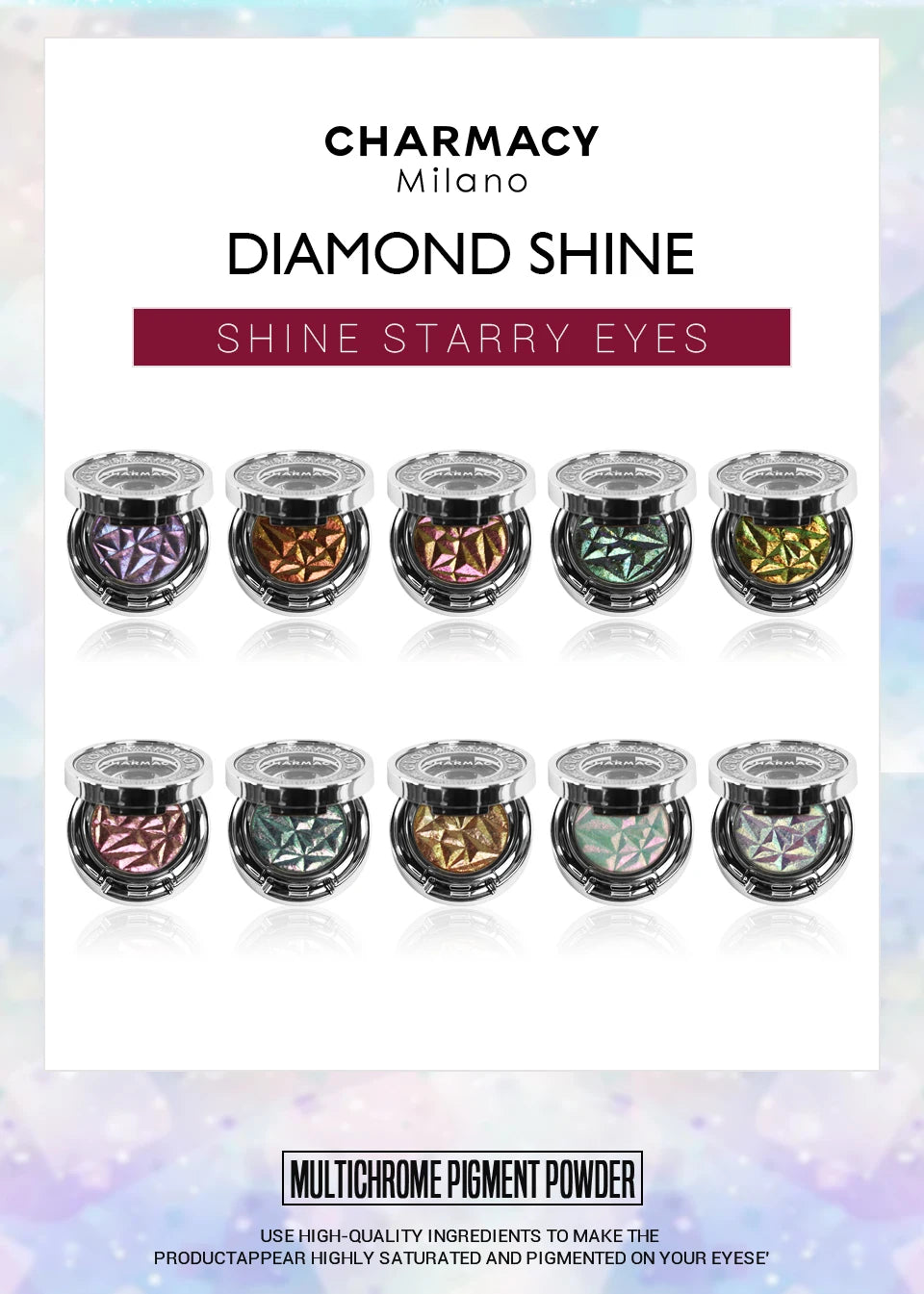 CHARMACY New 10 Multichrome Single Eye Shadow High Pigment Long Lasting Duo Chrome Eyeshadow Glitter Makeup For Eyes