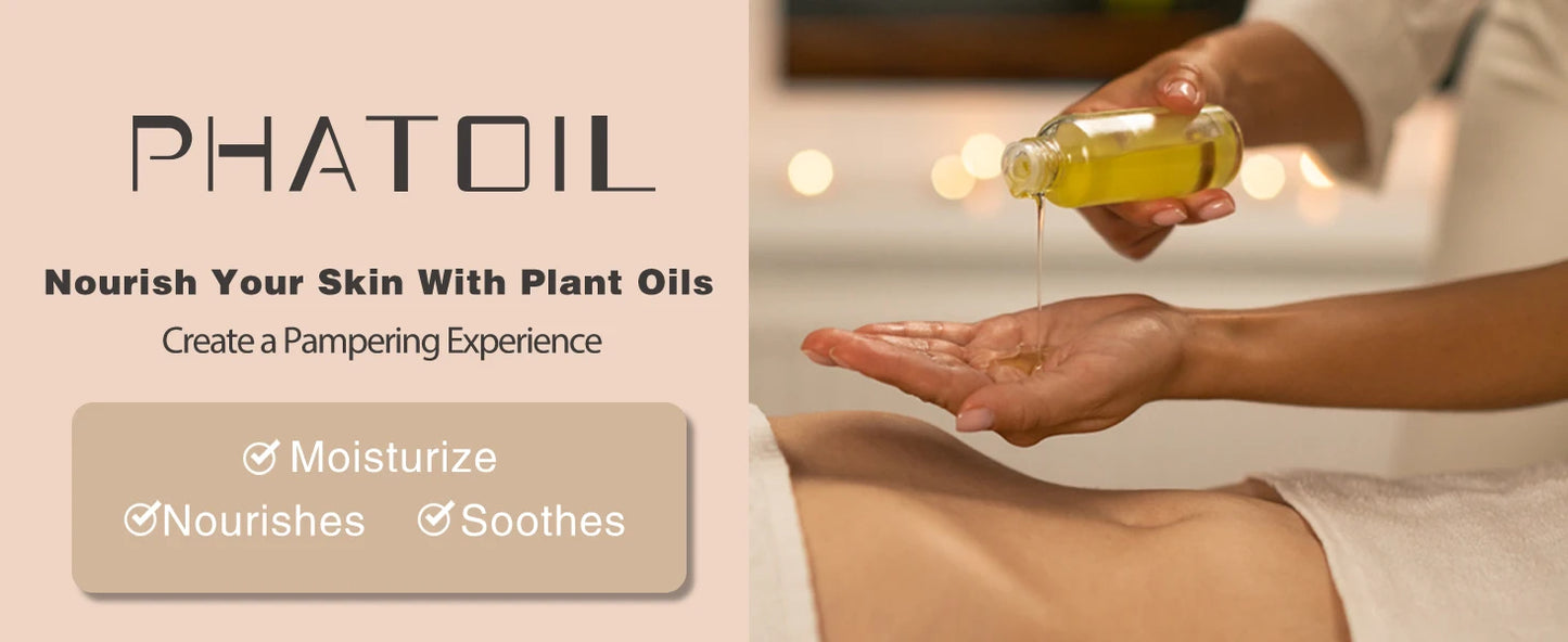 PHATOIL 260ML Vanilla Body Oil For Moisturizing & Soothes Skin Massage Oil Suitable For All Skin Types Long-Lasting Fragrance