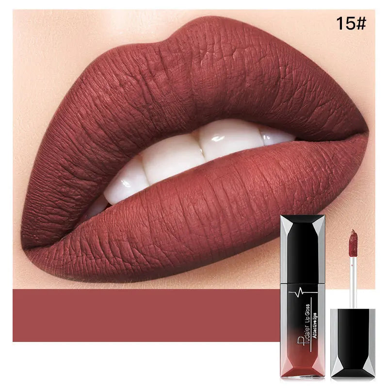 21-Color Beauty Lip Gloss Matte Mist Lip Glaze Waterproof Long lasting Cosmetics Lip Tint Paste Not-fade Liquid Lipstick.
