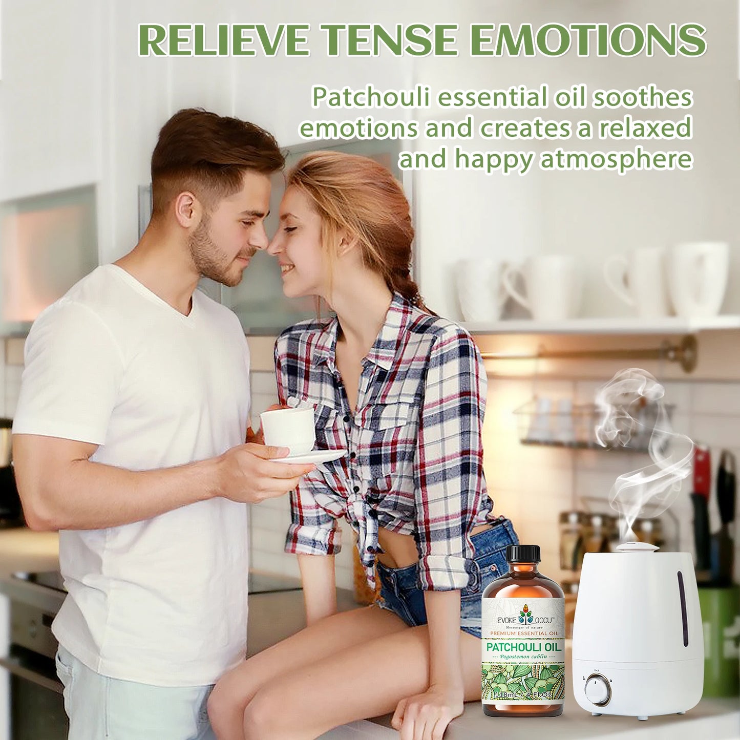 EVOKE OCCU Patchouli Essential Oils, 118ML/4 Fl.Oz. Premium Plant Oil for Diffuser, Massage, Fragrance DIY, Candle Soap Making,