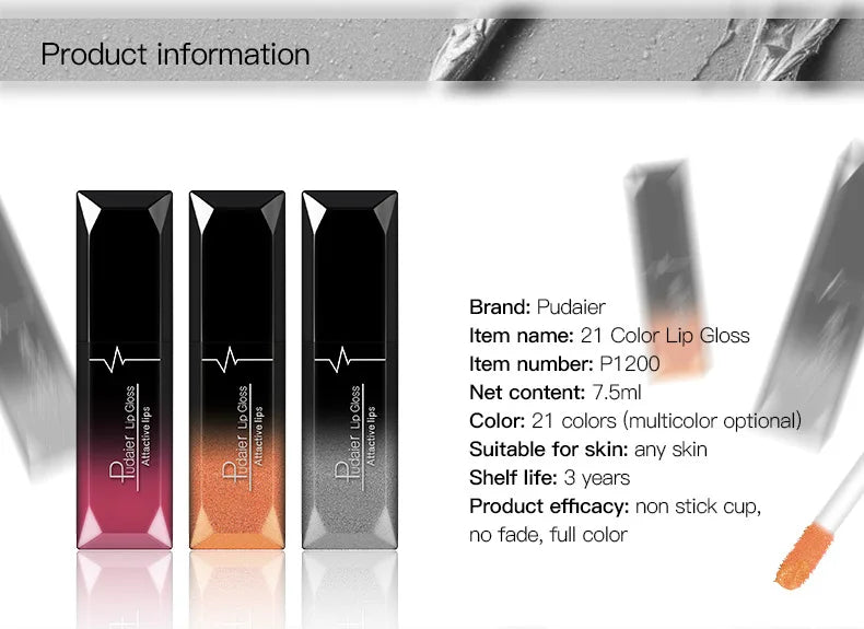21-Color Beauty Lip Gloss Matte Mist Lip Glaze Waterproof Long lasting Cosmetics Lip Tint Paste Not-fade Liquid Lipstick.