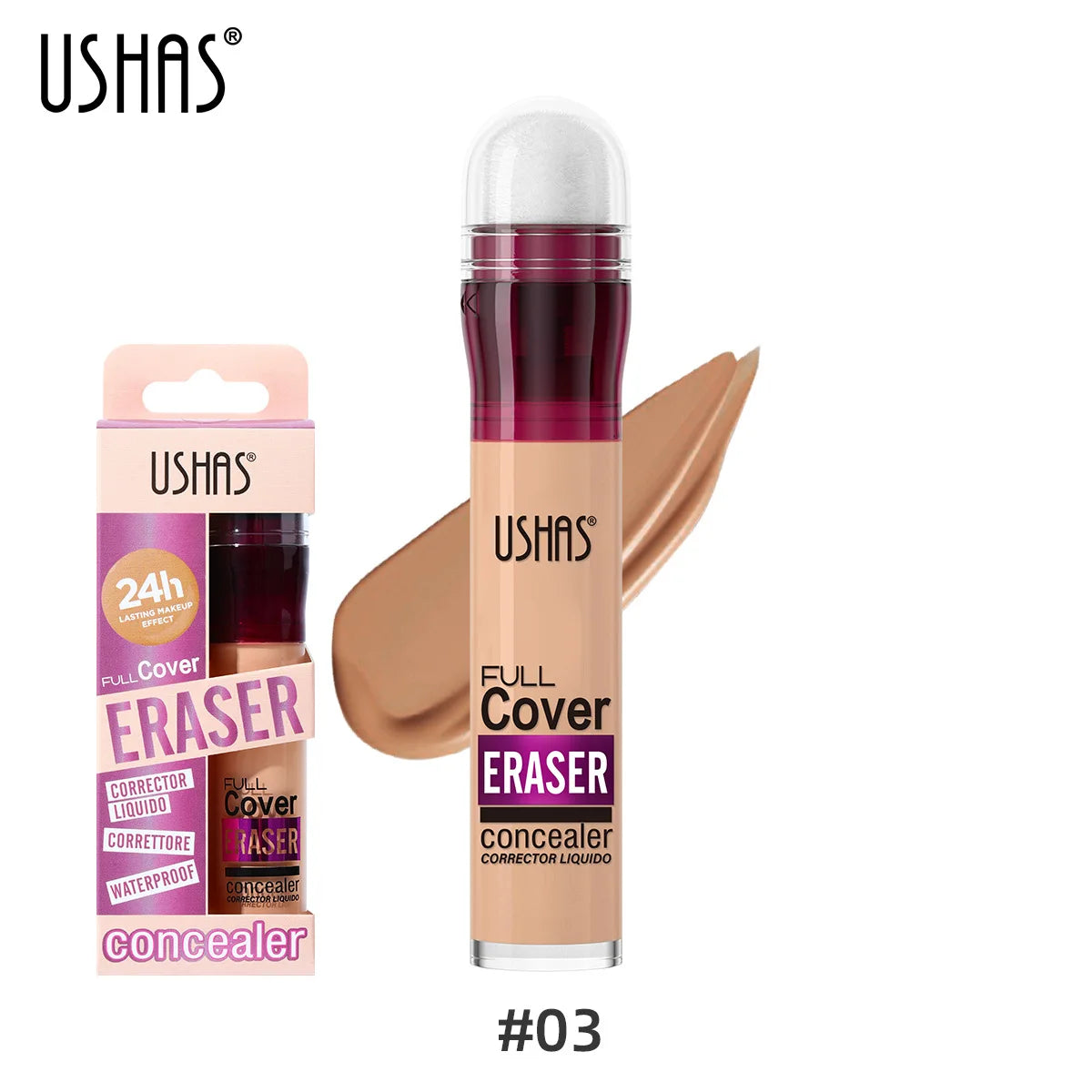 12 colors sponge head liquid foundation, long-lasting moisturizing liquid concealer, non-stripping waterproof concealer