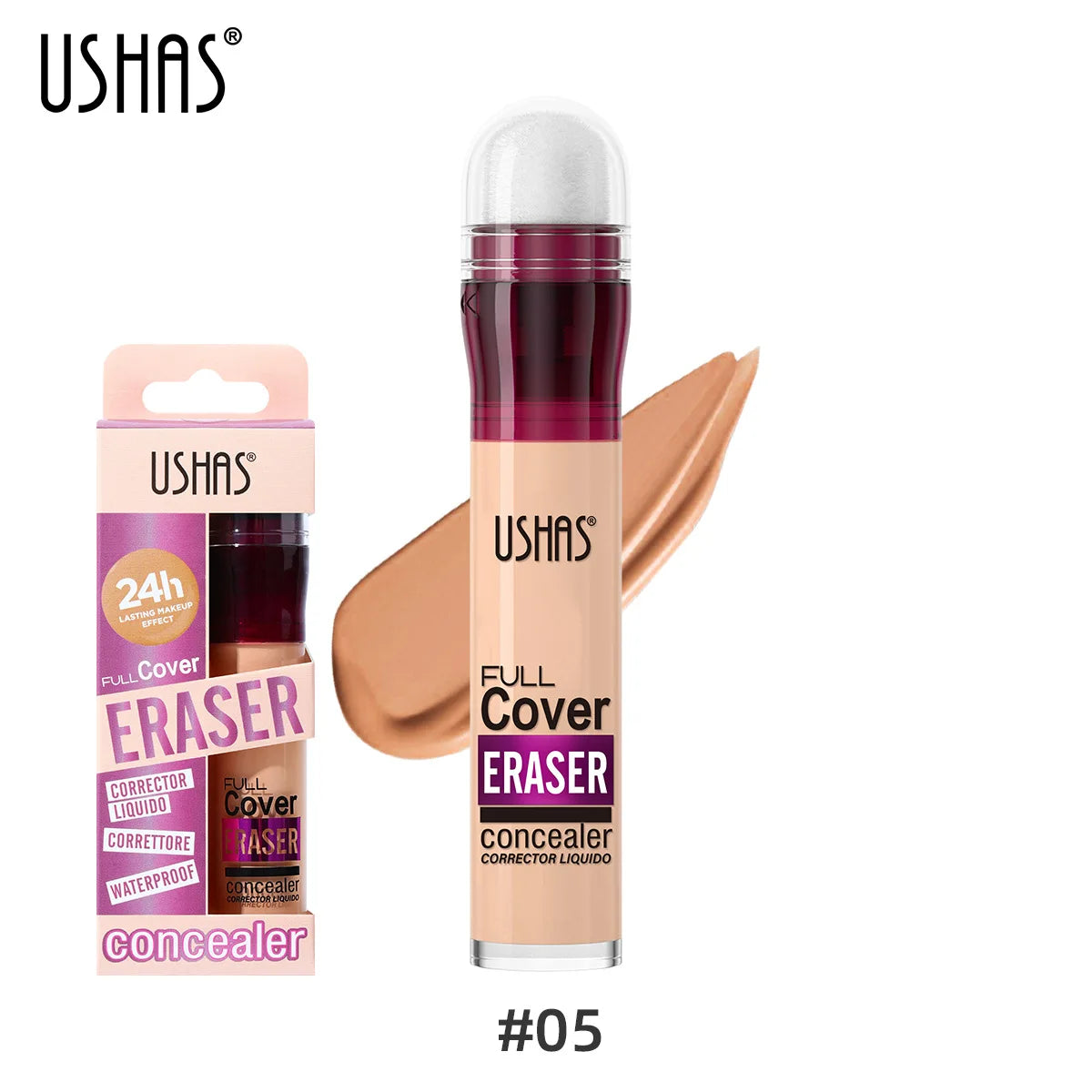 12 colors sponge head liquid foundation, long-lasting moisturizing liquid concealer, non-stripping waterproof concealer